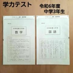 【未使用】学力テスト　令和6年度　中学3年生　国語　数学　解答用紙付のサムネイル