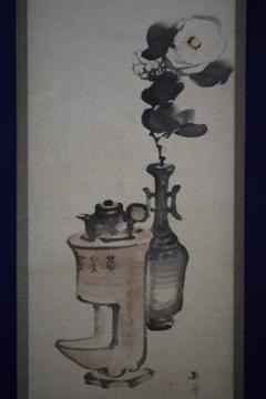 真作/幸野楳嶺/椿図/煎茶/花瓶/桐箱二重箱付/布袋屋掛軸HG-275 真作/幸野楳嶺/椿図/煎茶/花瓶/桐箱二重箱付/布袋屋掛軸HG-275