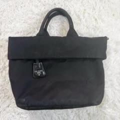 ☆極美品☆PRADA　ロボット アップリケ テスート　ポコノ　ナイロン　トート PRADAトートバッグ ブラック テスートナイロン ポコノ ブラック