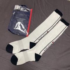 新品TOMMY HILFIGER トミーヒルフィルガー ニーハイソックス縦ライン