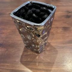 花瓶 陶器 ソリッド S ブラックメタリック