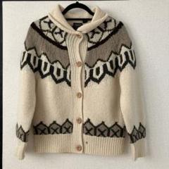 AIGLE イーグル鷲カウチンセーターニットカーディガンペルー製