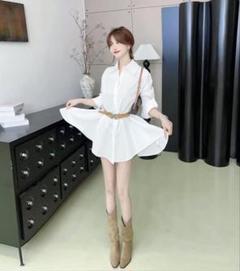 韓国風✭シャツミニドレス★春夏お出かけ×女子会デート用　キャバ