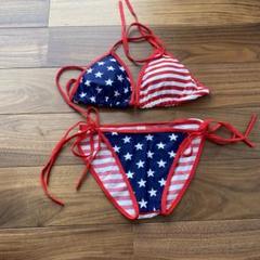 SPEEDO セパレート水着 Mサイズ アメリカ国旗 キャップ付 未使用品