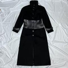 vintage leather switching long coat