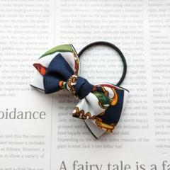 リボン ヘアゴム♡セレシャムリボン♡スカーフ♡ネイビー