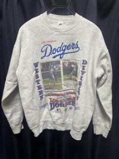 ドジャース　NOMO スウェット　トレーナー　グレー USA製 90s Los Angeles Dodgers 