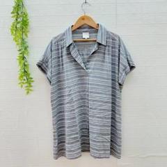 【エマジェイムス】 半袖シャツ （M） ボーダー 涼しげ 薄手 キレイめトップス