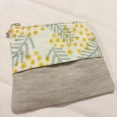 【ハンドメイド】No.37 ポーチ付きポケットティッシュケース/ミモザ