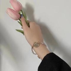♥️売れてます♥️ゴールド　パール　コイン　ブレスレット　チェーン　アシメ