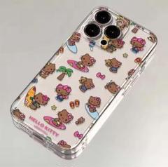 即日発送　大人気日焼けキティ　iPhone15pro maxケース　カバー