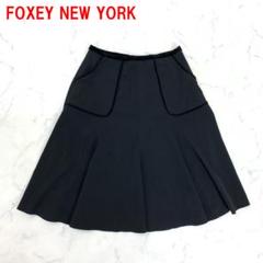 【極美品】フォクシーニューヨーク フレアスカート プリーツ 黒 花柄刺繍 38 フォクシー】刺繍入り シアー フレアスカート 38 - メルカリ