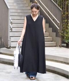 ☆新品☆IENAイエナ　Mi＊バックリボンAラインワンピース　38黒