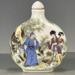 ♦中国 古玩 古美術品 ガラス絵 化粧入 蓋付き瓶 壺 化粧道具 鼻煙壺 骨董品 楽天市場】紺碧の美しい世界鼻煙壺190101鼻煙壷 鼻煙壺 中国