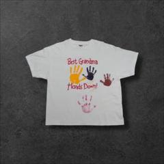 古着半袖TシャツBest Granma手形ハンドペイントロゴホワイトK26