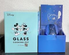 ミッキー&ミニー 鍋　ガラス製ポット　スティッチ　コップ