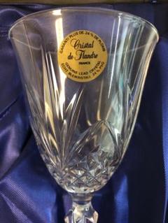 Cristal de Flandre フランス アンティーク French 'Cristal de Flanders' Champagne Flutes. For Sale at