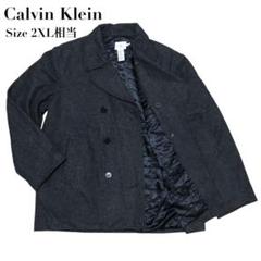 【美品】カルバンクライン ピーコート グレー ウール 2XL相当 ビッグサイズ 2025年最新】Calvin Klein ピーコート・ウールコートの人気