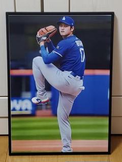 ドジャース大谷翔平 2025年MLB 投手復活!A3サイズポスターフレーム付き①
