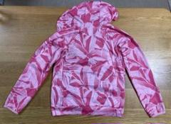 adidas ピンク葉柄パーカー　150 美品　涼しいのでラッシュガードにも