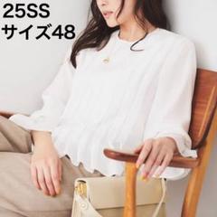 未使用 UNTITLED 25SS フロントタックブラウス 5L 48 ホワイト 未使用 UNTITLED 25SS フロントタックブラウス 5L 48 ホワイト