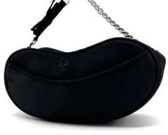 Dior】 【未開封】黒 ナイロン ポーチ【リボン】【ラメ】