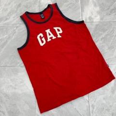 GAP タンクトップ レッド ロゴ入り コットン ノースリーブ XXL