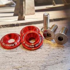 新品 RYANSTARRACING ナンバー ボルト レッド 3個入り