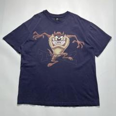 90s ルーニーテューンズ USA製 ビンテージTシャツ XL ナス紺 6896