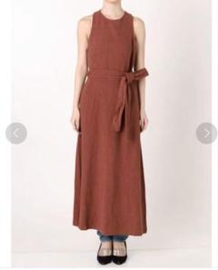 美品⭐リネン混バックオープンワンピース おでかけ デート 人気
