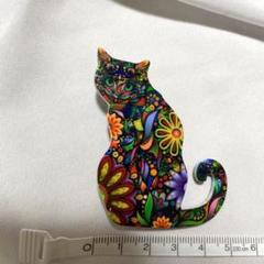 新品未使用 猫のアクリルブローチ 北欧 可愛い 独創 アート アーティスティック