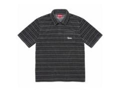 Supreme Stripe Terry S/S Polo BLACK Sのサムネイル