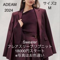 アディアム Sweater フレアスリーブリブニット 2024 ブラック M