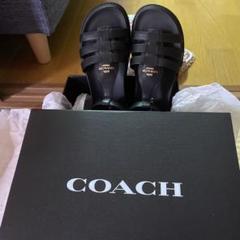 COACH ブラック サンダル ストラップ