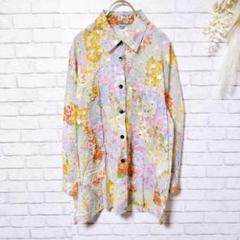 【美品】Deep Sea 長袖シャツ トップス シアー 総柄 花柄 Free