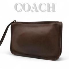 COACH オールドコーチ セカンドバッグ クラッチバッグ USA製 レザー 茶