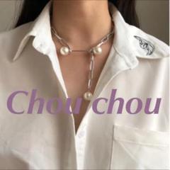 パール チェーンネックレス シルバー