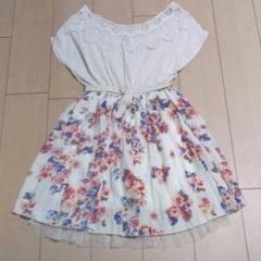 レディース ワンピース 花柄 白 春 かわいい