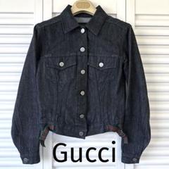 GUCCI デニムジャケット　ショート丈　ブラック　春夏　レディース　M 2025年最新】GUCCI レディース Gジャン・デニムジャケット
