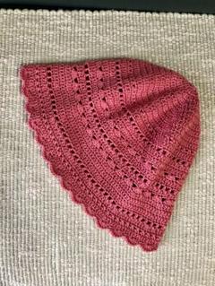 【ハンドメイド】コットン❤️バケットハット　クロシェハット　透かし模様　★ピンク