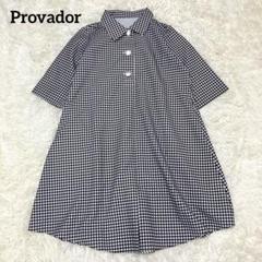 プロバドール　チェックチュニックワンピース　QVC白×黒S
