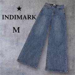 人気★INDIMARK インディマーク ワイドデニム ハイウエスト【M】ブリーチ