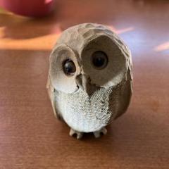 木製フクロウオブジェ 約10cm