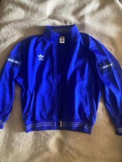 adidas 青 ジップアップジャージ　トラックジャケットL