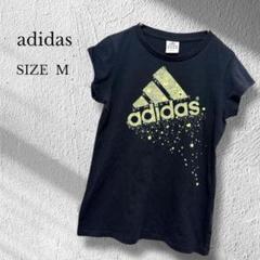 アディダス レディース Tシャツ ビッグロゴ スポーツ カジュアル ブラック M