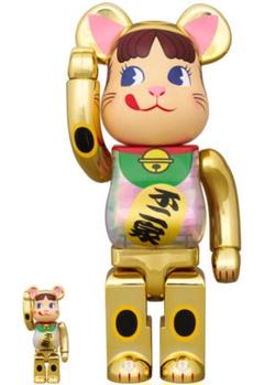 BE@RBRICK 招き猫 ペコちゃん 金メッキ 蓄光ミルキー入りのサムネイル