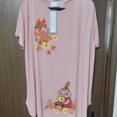 MOOMIN フラワープリント 半袖AラインTシャツチュニック4〜5L