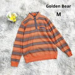 【ゴールデンベア】ハイネックセーター (M) ハーフジップ ボーダー