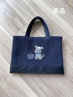 美品⭐︎ピオヌンナル×ファミリア MILK テリア ネイビー familiar ファミリア ピオヌンナル ネイビー バッグ MILK テリア