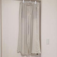 IENA LA BOUCLE リネンライク ワイドパンツ38 ナチュラル